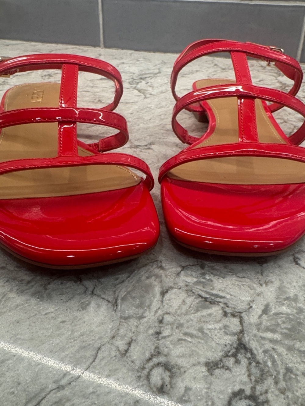 J.Crew Factory Red Patent Strappy Sandals - Picture 3 of 6